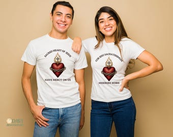 Sacred Heart of Jesus PNG | Catholic Shirt Design, English Latin (Digital Download)