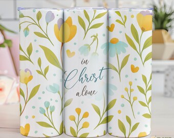 Floral Glaube Tumbler Wrap: Christliche Mutter Geschenk (PNG Digital Download)