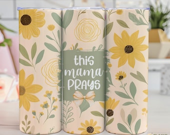 Deze Tumbler Wrap Mama bidt christelijk geloof direct downloaden, png