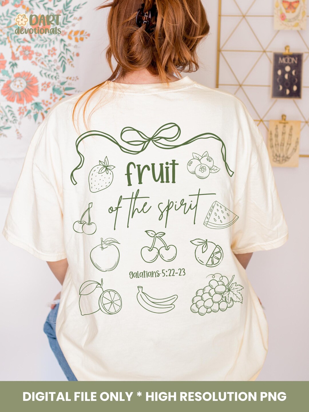 Fruit of the Spirit Christian Shirt Design: Hand Drawn PNG (digital ...