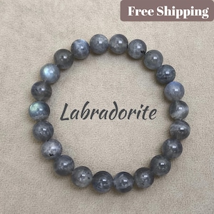 Labradorite Bracelets, Gemstone Beaded Bracelet, Labradorite Cyrstal Bracelet, Beaded Bracelets for Women, Crystal Beads, Birthday Gift