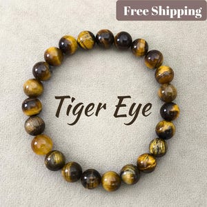 Tiger Eye Bracelets, Gemstone Beaded Bracelet, Tiger Eye Cyrstal Bracelet, Beaded Bracelets for Women, Crystal Bead, Birthday Gift, Bracelet