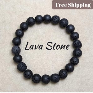 Lava Stone Bracelets, Natural Gemstone Bracelet, Beaded Bracelet, Lava Cyrstal Bracelet, Bracelets for Men, Crystal, Birthday Gift for Him