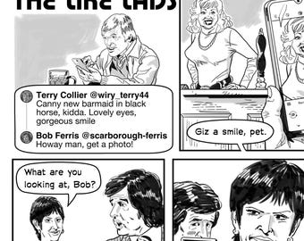 VIZ cartoon 'The Like Lads' signed print