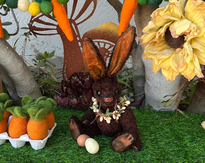 Velveteen - 10 inch brown chenille rabbit