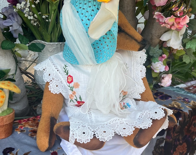 Dearest Kathleen -  22” golden vintage short pile mohair lady bear