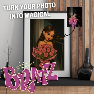 La tua foto in stile Bratz: un ritratto AI glamour come quello di una rivista di moda | Digitale o poster