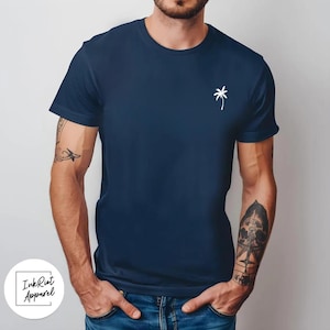 Camiseta unisex de palmera tropical, informal, de verano, ideal para vacaciones, regalo para amantes de la playa.