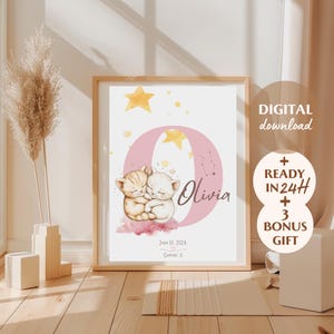 Regalo astrológico personalizado para niños, Póster imprimible de carta natal, Estilo bohemio, Regalo de signo del zodíaco, Arte mural
