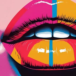 Pop art inspired lips  - poster