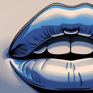 Pop art inspired blue lips - 1