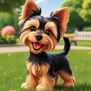 Cartoon toy Yorkshire terrier dog