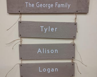 Rustic Family Name Sign - Reclaimed Wood - Made to Order