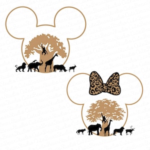 マウスと友達のサファリ旅行 PNG、動物王国のサファリ PNG、家族旅行 SVG、マウスの耳 PNG、バケーションサファリモード SVG、マウスのワイルド旅行 PNG