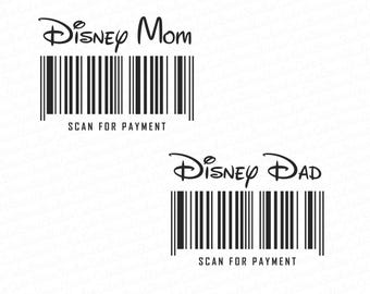 DisneyDad SVG, Scan For Payment SVG, Mouse Family Trip SVG, Customize Gift Svg, Vinyl Cut File, Svg, Pdf, Jpg, Png, Ai Printable Design File