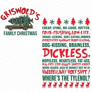 Griswold Christmas PNG, Christmas Vacation File Digital Printable, Griswold Family Tree Farm PNG, Funny Holiday Shirt PNG, Dickless Png