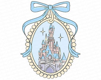 Retro Princess Magical Castle Bow PNG, Coquette Princess Castle png, Disney Princess, Disney Coquette Mirror Castle, png, digital download