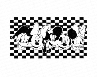 Karierte Disney Friends Vinyl Cut File, Karierte Disney Friends Png, Karierte Freunde Png, Disney Freunde, Sofortiger Download, Freunde svg