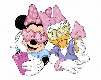 Minnie und Daisy PNG, Disney Besties PNG, Disney Shirt, Minnie Maus, Daisy Duck, Disney Trip, Sublimation, digitale Datei, sofortiger Download