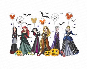 Halloween Princess Bundle Png, Spooky Vibes Png, Trick Or Treat Png, Princess Witch Png, Holiday Season Png, Trendy Halloween Png