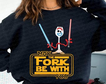 Disney Forky May The Fork Be With You Star Wars Png, Galaxy's Edge Png, Toy Story Forky Png, Star Wars Png, Lightsaber Matching Png