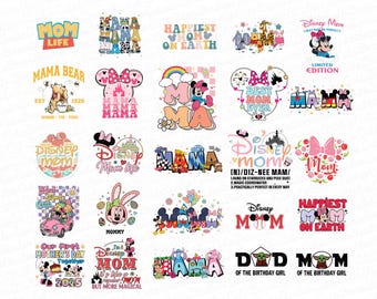 Disney Mama Png Bundle, Mama Mouse Png, Mouse and Friend Svg, Funny Mom, Mama Mini Mouse Png, Mama Life Png, Gift for Mom,Minnie Disney Mom