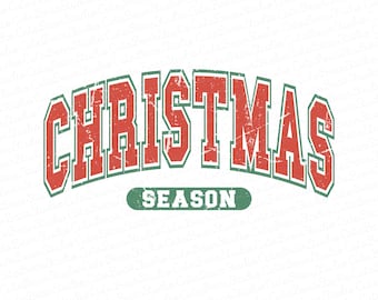 Kerstseizoen Varsity png, Merry Christmas-sublimatieontwerpdownloads, kerstshirtontwerp, digitale download