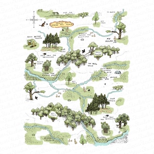 Karte Hundred Acre Winnie the Pooh 100 Acre Holz Winnie the Pooh Karte Hundred Acre Holz Winnie the Pooh Printable Kinderzimmer Dekor Download