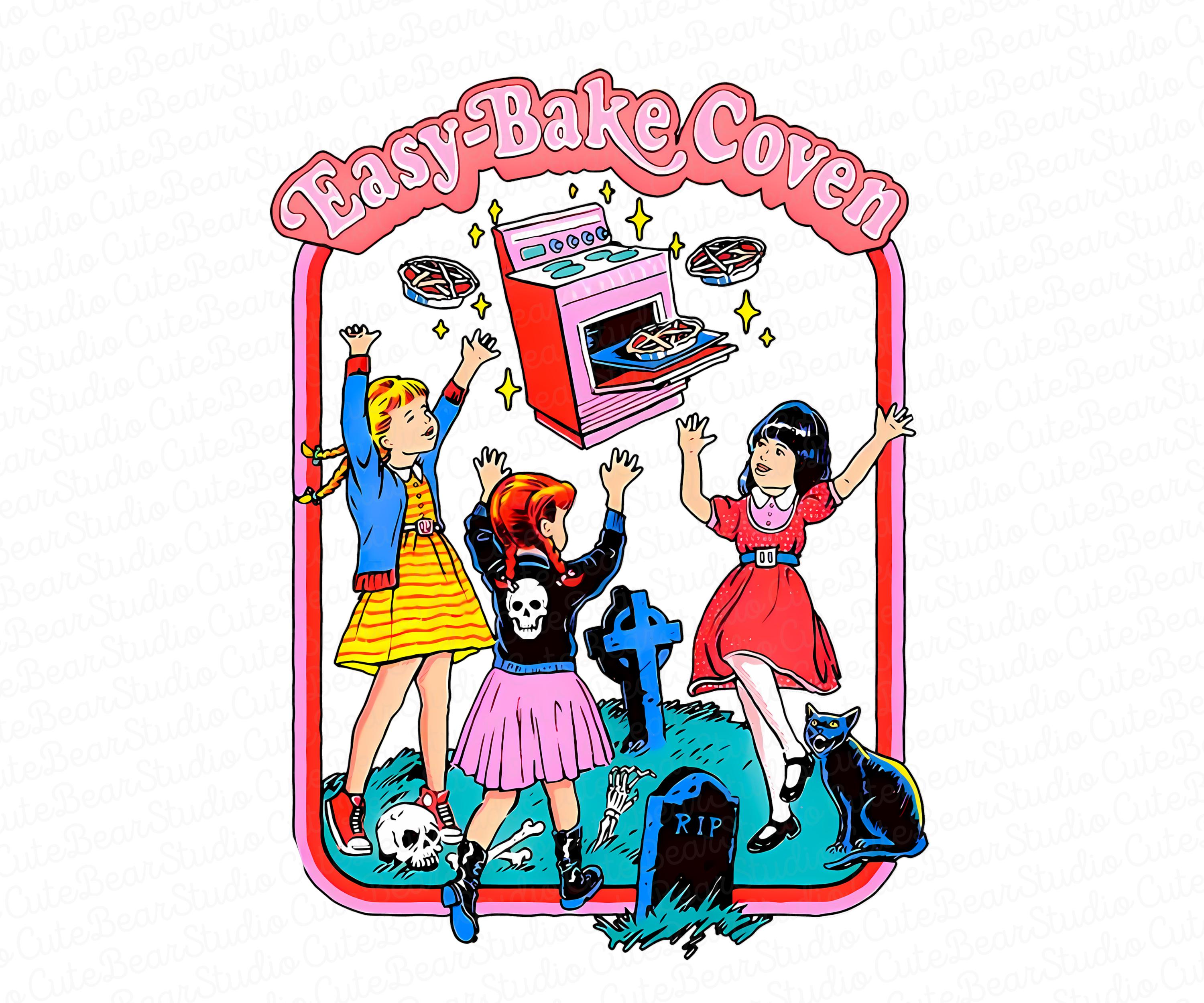 Retro Vintage 90s Easy Bake Coven png, Friends Character Horror png, Download Digital