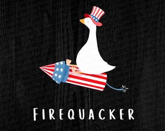 Firequacker Shirt Goose Shirt 4th Of July Shirt Patriotic Shirt Independence Day Shirt USA American Flag Shirt Fourth of July