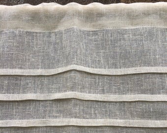 Sheer Natural Linen Panel, Bathroom Curtain, Shabby Chic Curtain, Privacy Panel