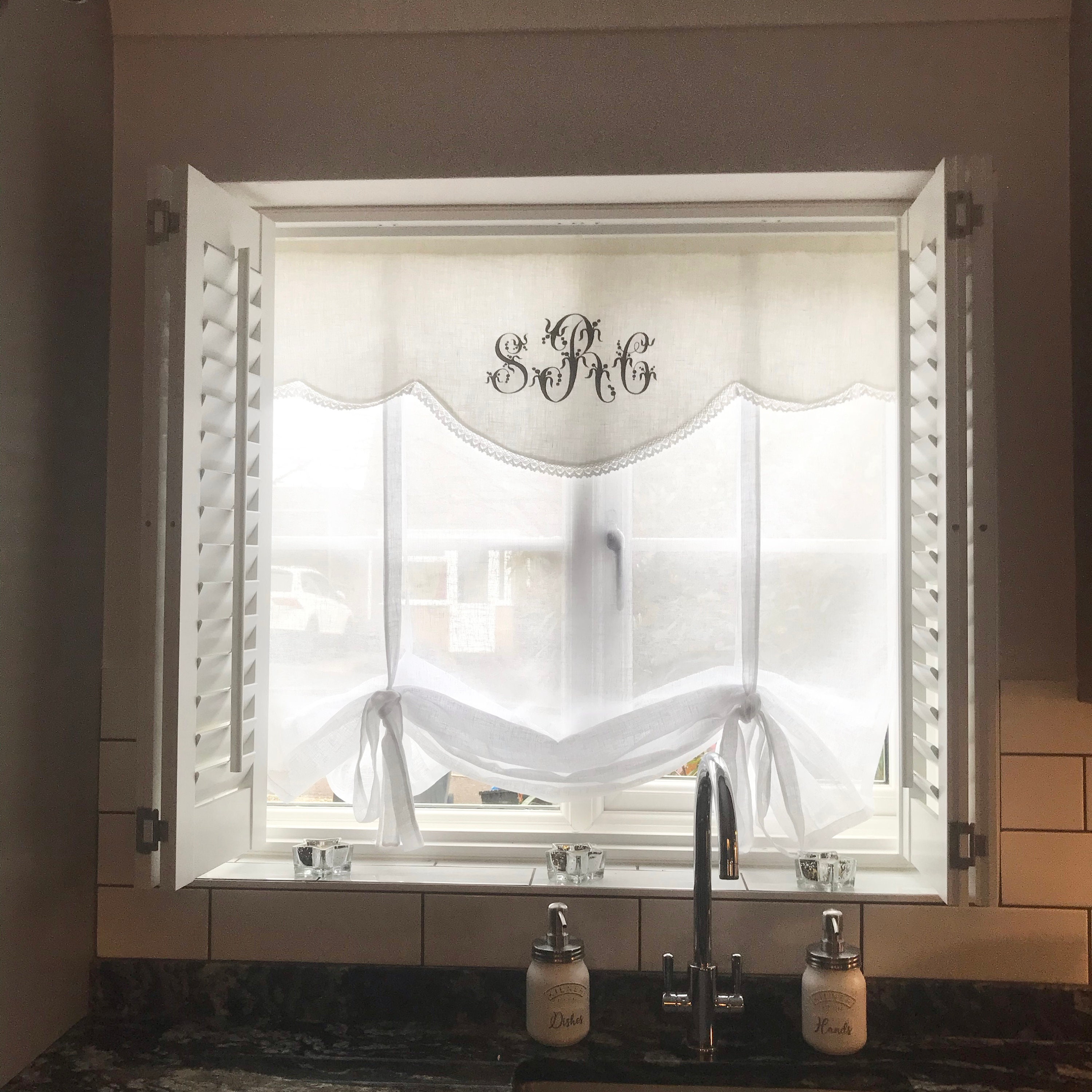 Cortinas de cocina Valance Baño Cubierta de ventana Cortinas transparentes