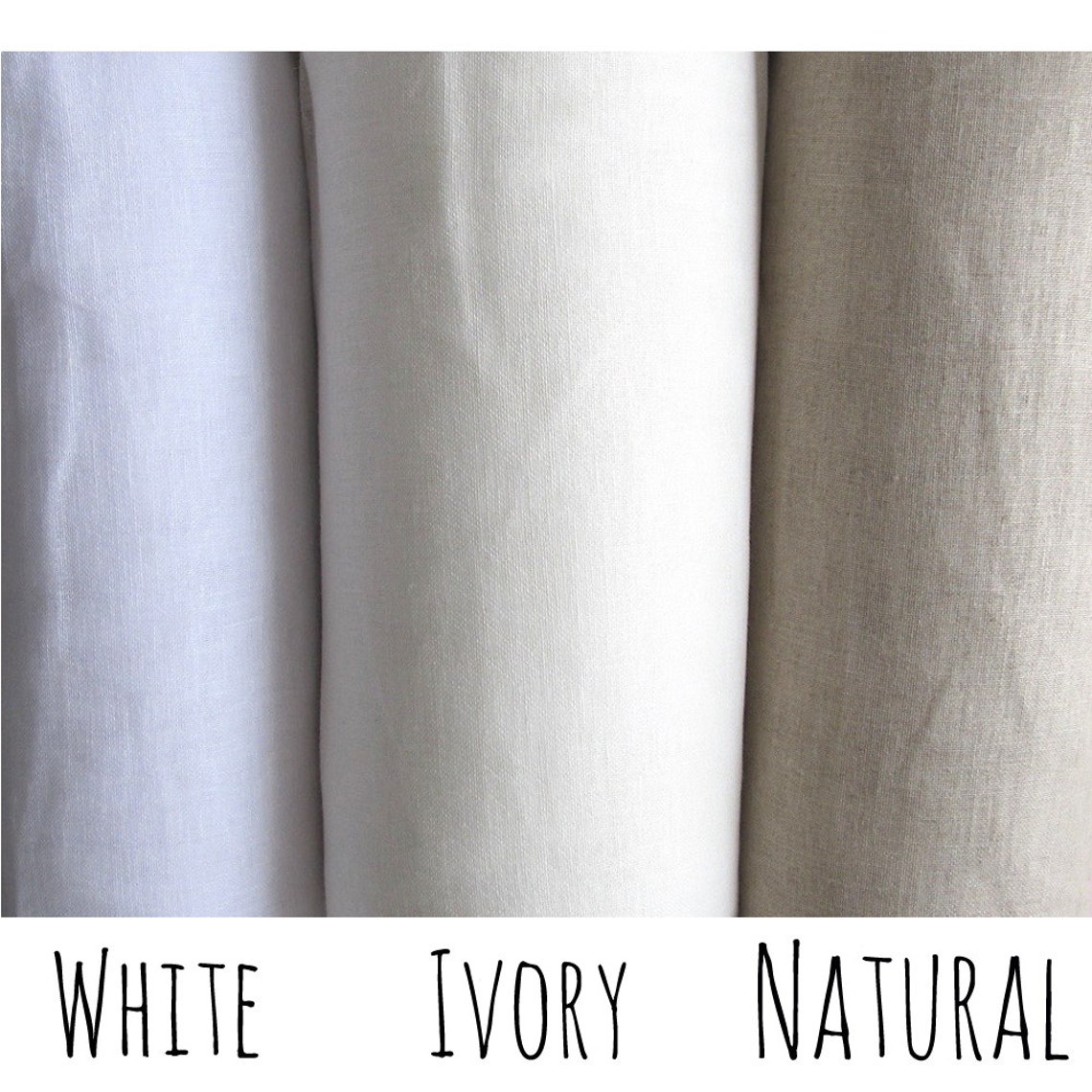 Custom Sheer Linen Door Panel Rope Tie White Ivory Etsy