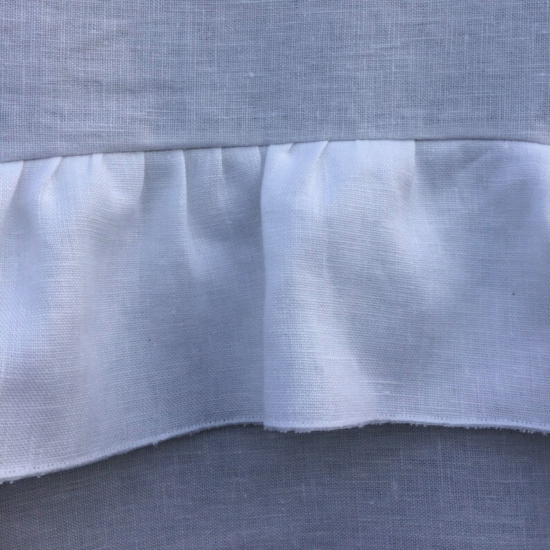 Linen Ruffle Valance Curtain White Roll up Shade Floaty | Etsy
