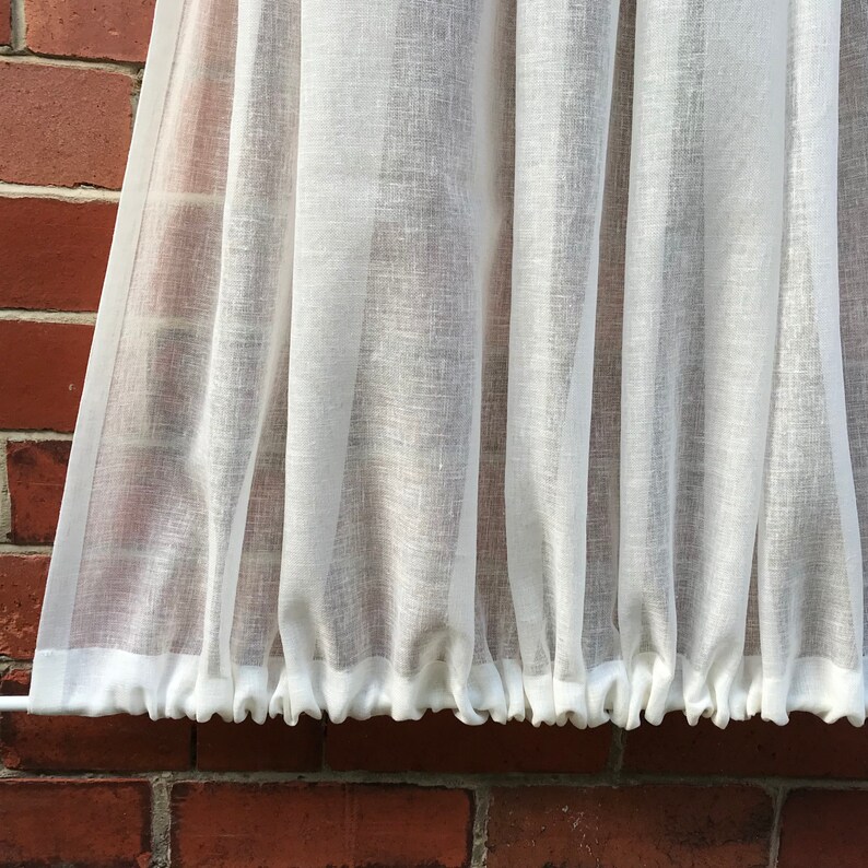 Sheer Sidelight Linen Door Panel Front Door Curtain Etsy