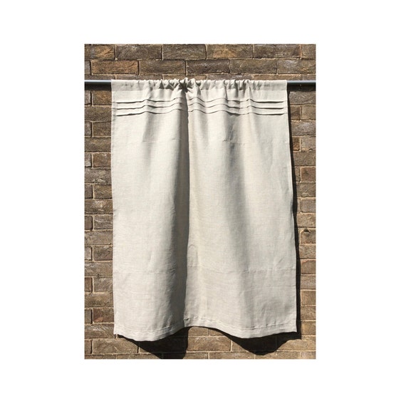 Natural Beige Flax Linen Cafe Curtain French Window Curtain Etsy