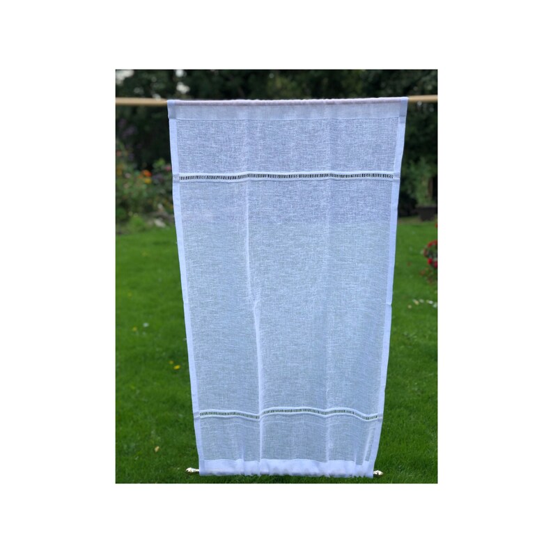 Sheer White Linen Sidelight Privacy Curtain Etsy UK