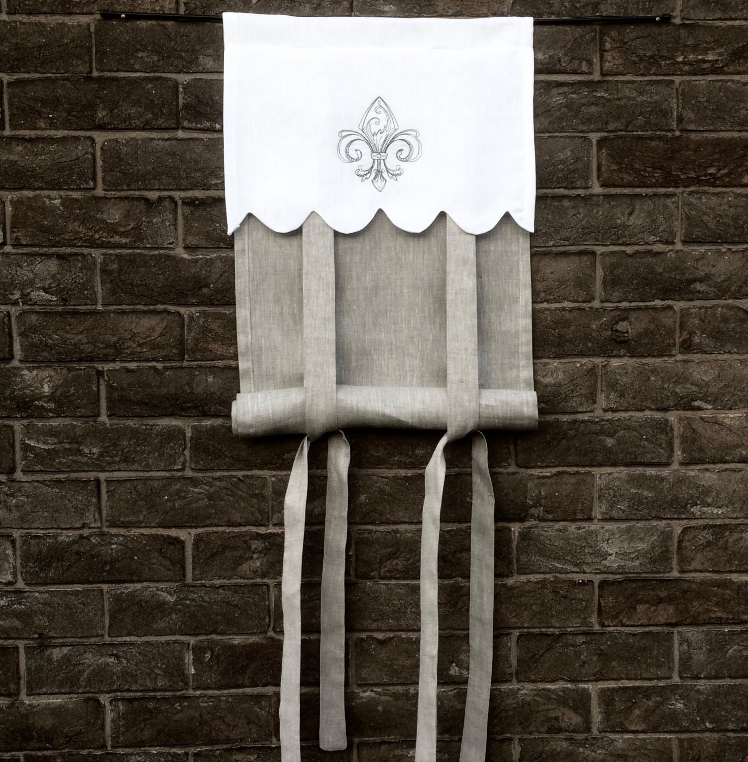 Narrow Linen Panel Front Door Curtain 52 inch Length Etsy