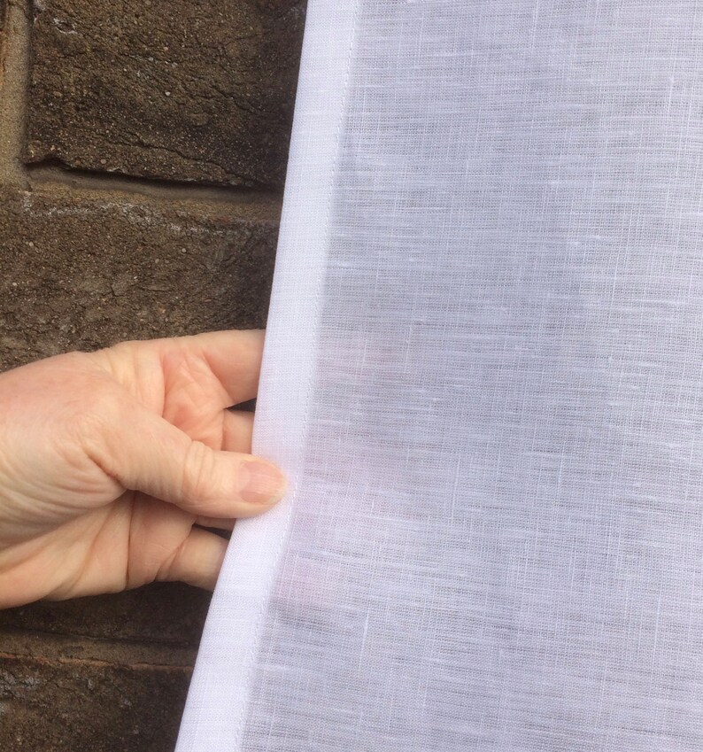 White Linen Hemstitch Tie Top Curtain Nursery Curtain Etsy