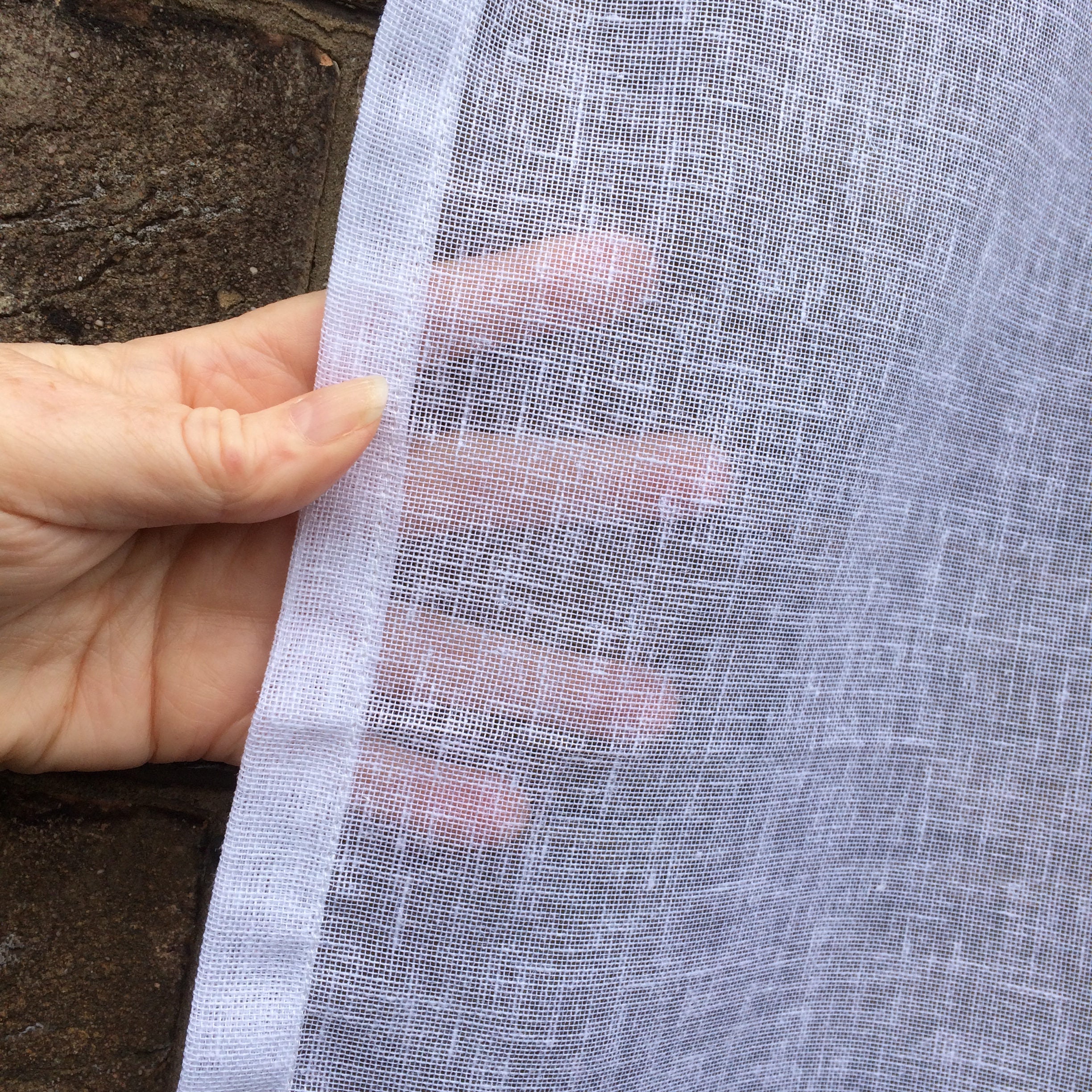 White Linen Tie up Curtain With French Monogram Valance Etsy
