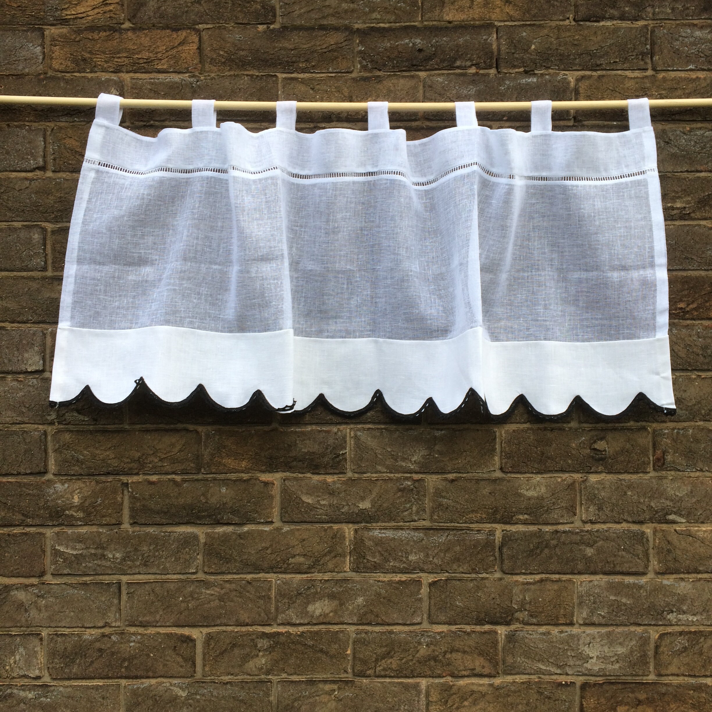 Bathroom Valance White Linen Window Topper BATH Curtain Etsy