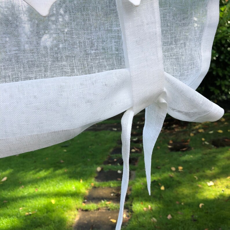Ivory Linen Window Valance Sheer Linen Roll up Shade Etsy