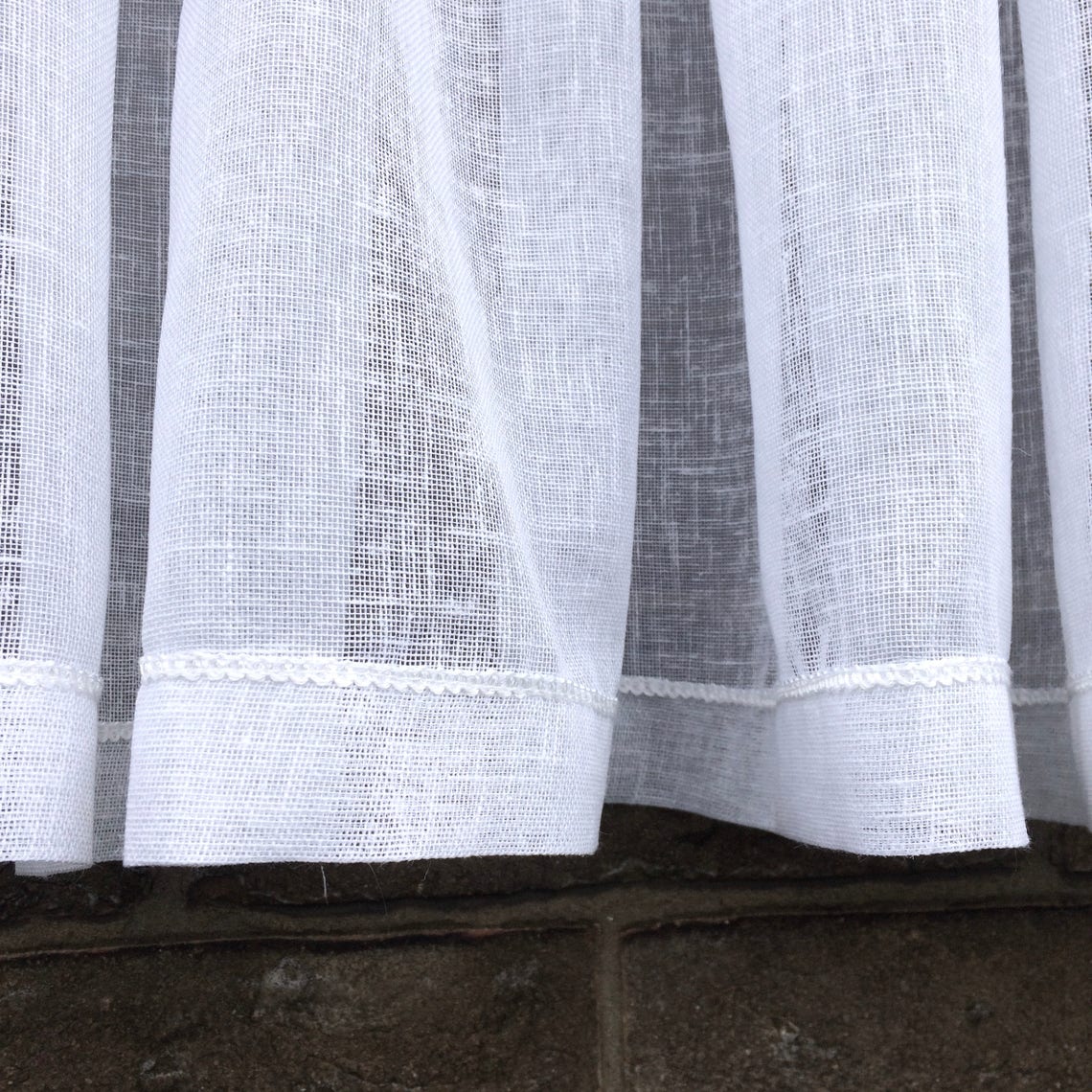 French Cafe Curtain Shabby Chic Sheer Window Curtain Etsy