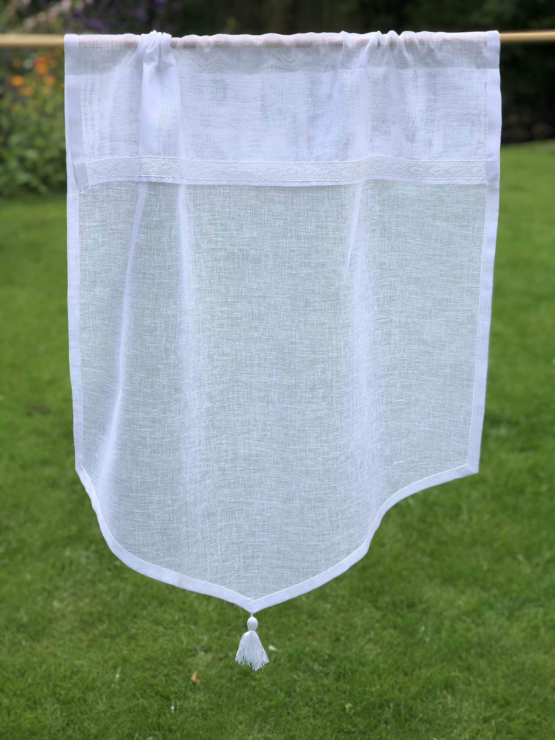 Français Rideau de Fenêtre en Lin, Café Cuisine Blanche, Brise Bise, Shabby, Chic