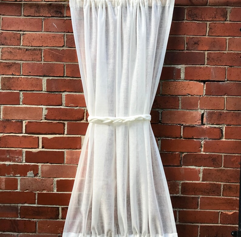 Sheer Sidelight Linen Door Panel Front Door Curtain Etsy