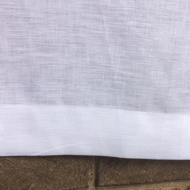 White Linen Hemstitch Tie Top Curtain Nursery Curtain Etsy