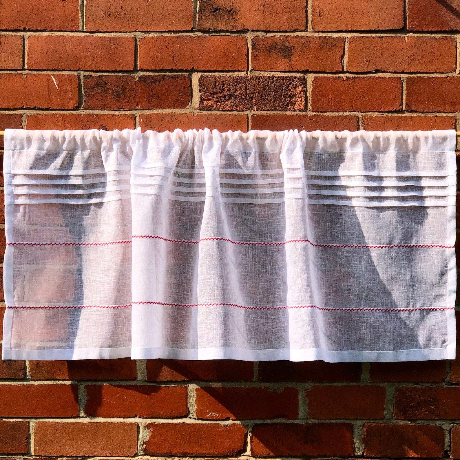 Sheer White Kitchen Cafe Curtain French Linen Half Window Etsy