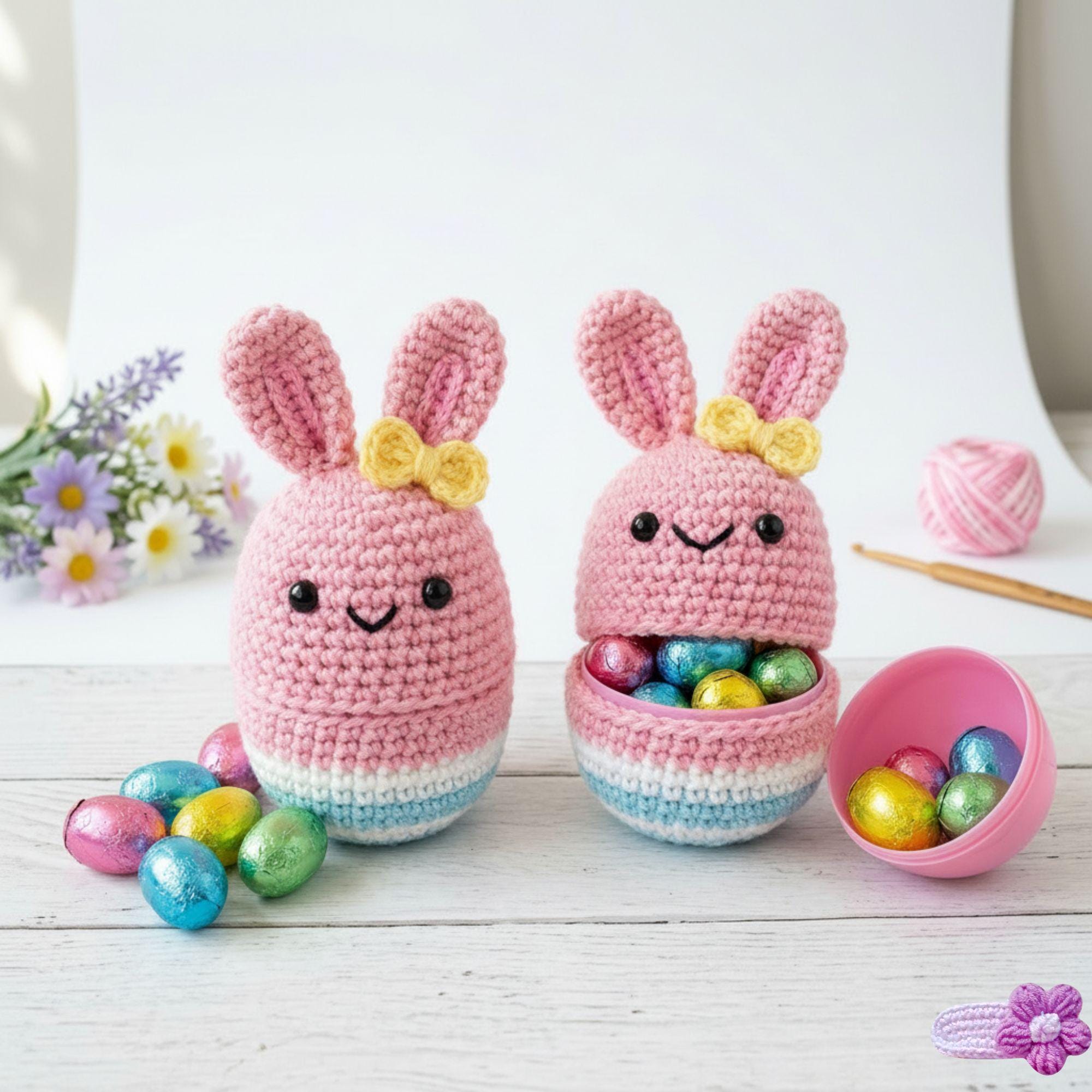 40 Easter Bunny Crochet Patterns for Spring Gifts, Baskets, and Home Decor 39 Easter Bunny Egg Cozy Crochet Pattern Cute Candy Holder