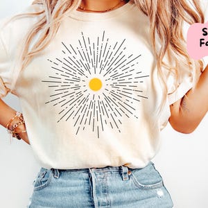 T-shirt soleil Comfort Colors®, t-shirt d&#39;été, t-shirt de plage, t-shirt soleil, cadeau pour femme, t-shirt soleil bohème, t-shirt soleil, t-shirt graphique soleil