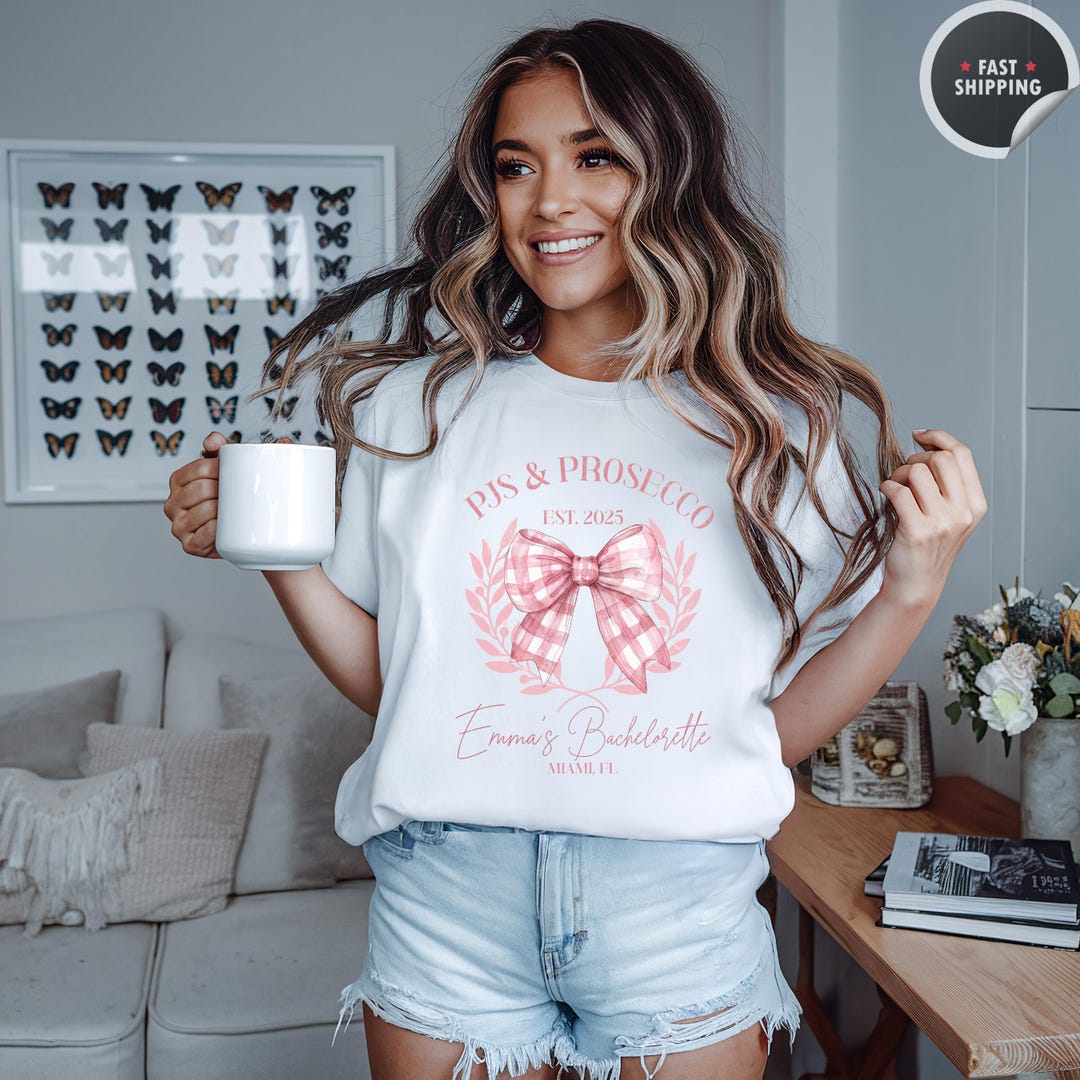 Custom Pjs and Prosecco Bachelorette Shirts, Prosecco Bridal Shower ...